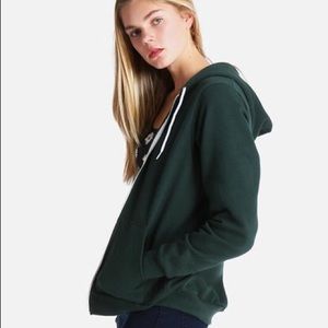 American Apparel Forest Green Zip Hoodie